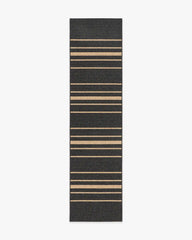 Arden Stripe Black & Natural Performance Weave Rug