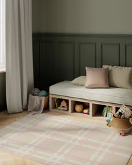Charming Plaid Pink Rug