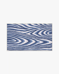 Chifa Wood Blue & Cream Rug by Humberto Leon
