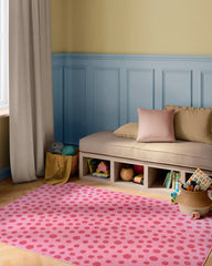 Dancing Dots Pink & Red Rug