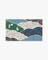 Flower FIelds Teal Multicolor Rug