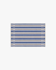 Helen Varsity Stripe Taupe & Blue Rug by Humberto Leon