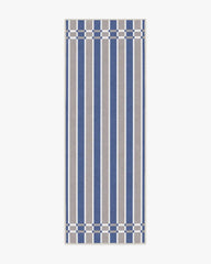 Helen Varsity Stripe Taupe & Blue Rug by Humberto Leon