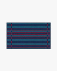 Helen Varsity Stripe Teal & Navy Rug by Humberto Leon