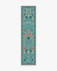 Birds Of A Feather Aqua Rug by Iris Apfel