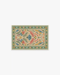 Birds Of A Feather Green & Peach Rug by Iris Apfel