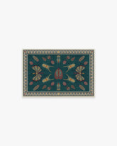 Flutterby Teal Rug by Iris Apfel