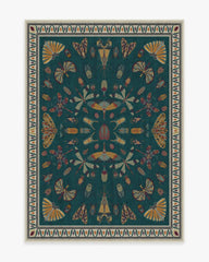 Flutterby Teal Rug by Iris Apfel