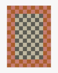 Checker Border Pink & Orange Rug by Jonathan Adler