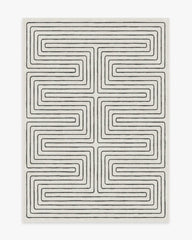 Labyrinth Black & Ivory Rug by Jonathan Adler