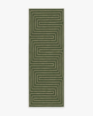 Labyrinth Fern Green Rug by Jonathan Adler