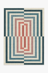 Op Art Teal Rug by Jonathan Adler