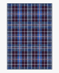 Josa Plaid Burgundy & Blue Rug by Humberto Leon