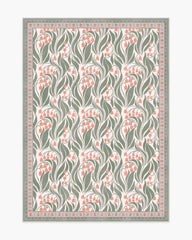 Lila Cream & Coral Rug