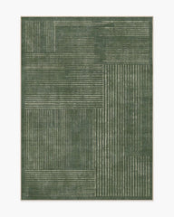 Linear Oasis Green Rug