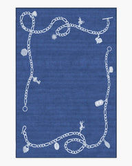 M&E Charms Midnight Blue Rug by Humberto Leon