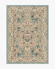 Lodden Soft Rose & Teal Rug by Morris & Co.