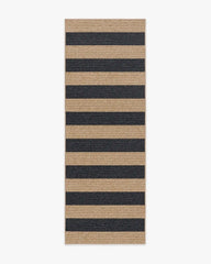 Nolan Bold Stripe Natural & Black Performance Weave Rug