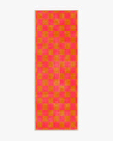 Nonna's Checkerboard Coral & Butterscotch Rug by Dan Pelosi
