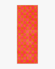 Nonna's Checkerboard Coral & Butterscotch Rug by Dan Pelosi