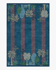Palmistry Pinstripe Blue Rug by Jungalow