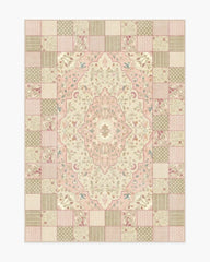 Playful Patchwork Pink Rug