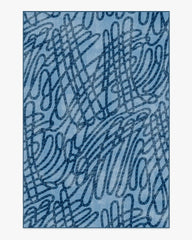 Rica Rope Stone Blue Rug by Humberto Leon