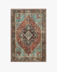 Santiago Crimson & Light Blue Rug