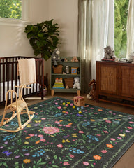 Springtime Lullaby Charcoal Multicolor Rug