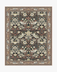 Strawberry Thief Black & Amber Rug by Morris & Co.