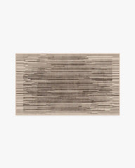 Striated Border Brown Rug