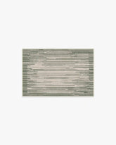 Striated Border Olive Green Rug