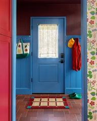 This House Is a Home Brick Red Rug by Dan Pelosi