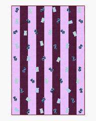 Todd Stripe Gummy Pink & Burgundy Rug by Humberto Leon