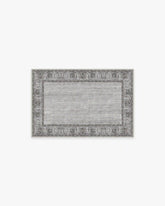Vintage Daisy Bordered Grey Rug