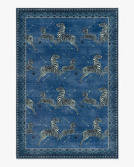 Zebras Blue Rug by Scalamandré