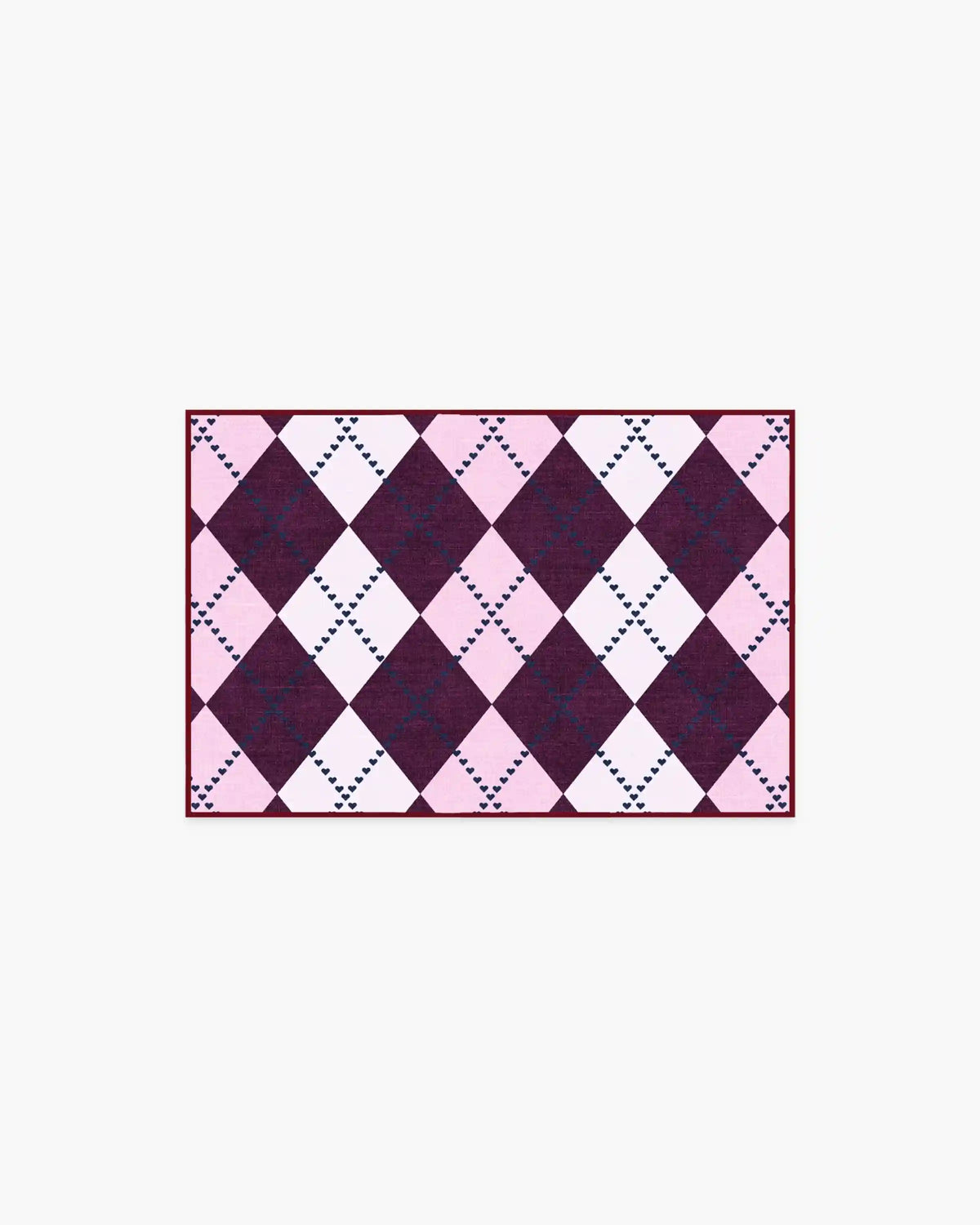143 Argyle Burgundy & Pink Rug by Humberto Leon