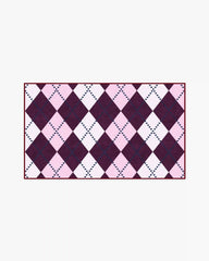 143 Argyle Burgundy & Pink Rug by Humberto Leon