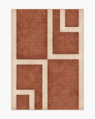 Aldo Terracotta & Cream Rug by The Local Project