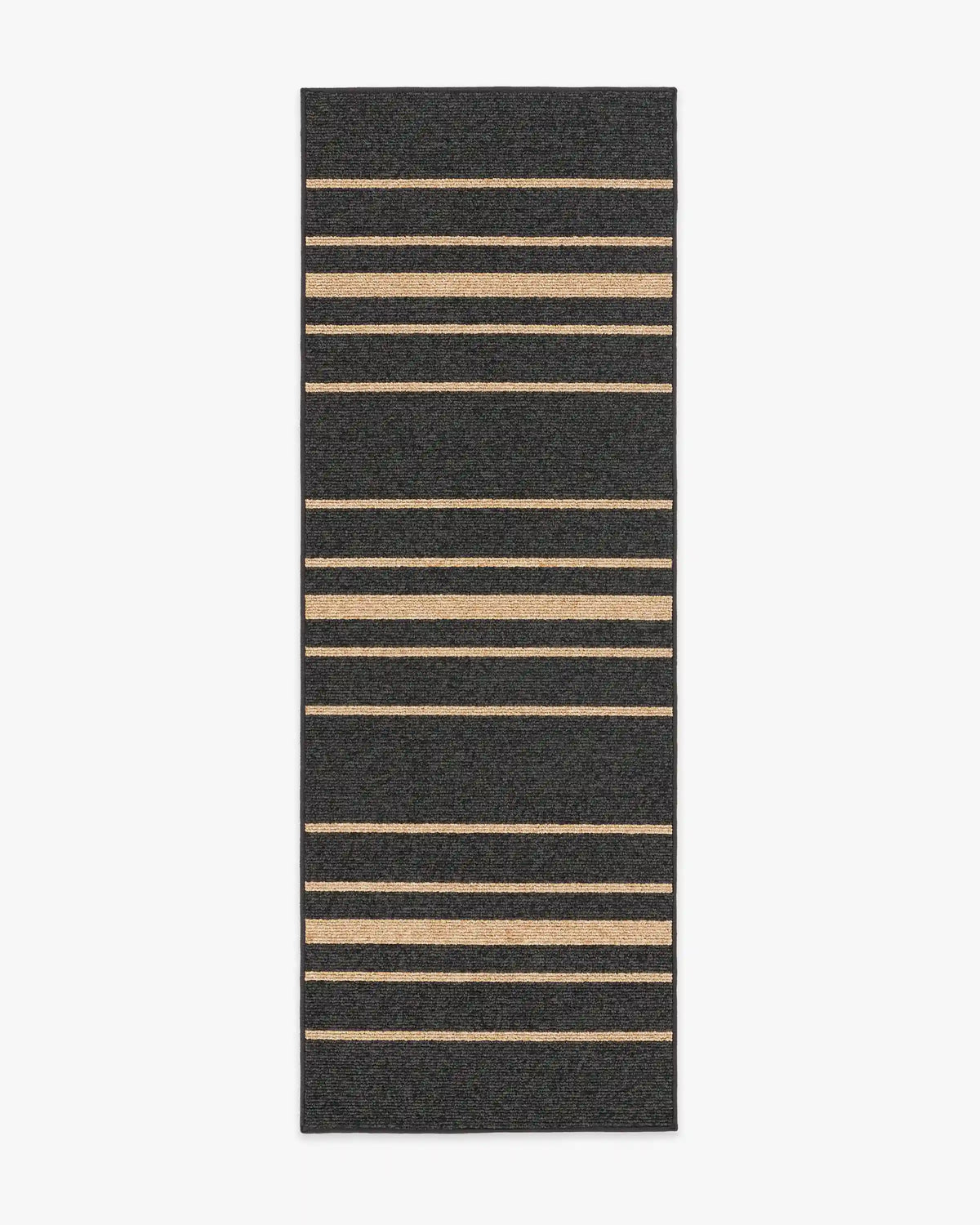 Arden Stripe Black & Natural Performance Weave Rug
