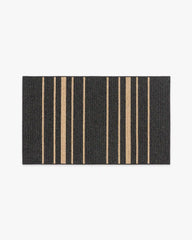 Arden Stripe Black & Natural Performance Weave Rug