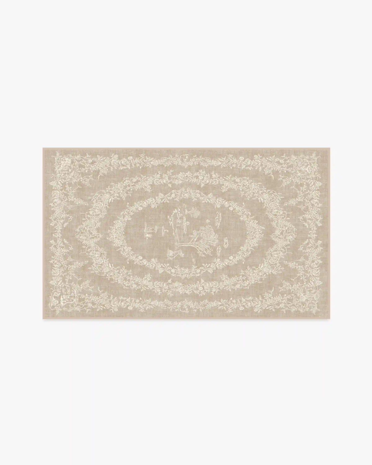 Bashful Bunny Toile Natural Rug
