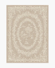 Bashful Bunny Toile Natural Rug