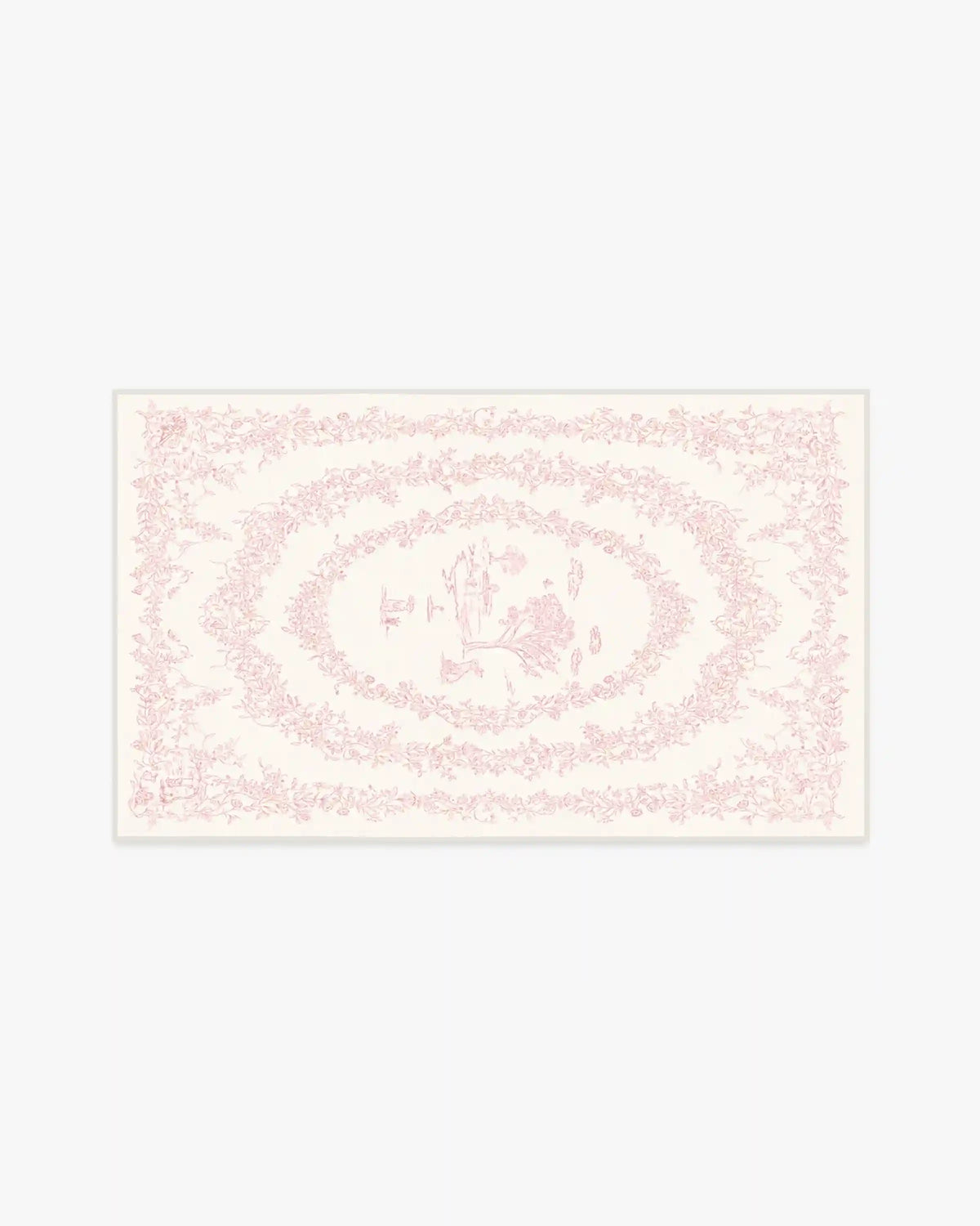 Bashful Bunny Toile Pink Rug