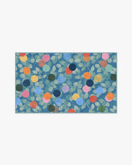 Botanical Whimsy Dots Blue Rug