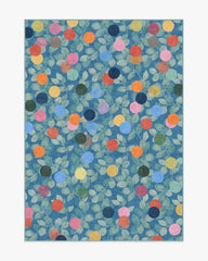 Botanical Whimsy Dots Blue Rug