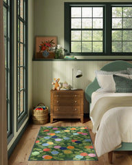 Botanical Whimsy Dots Green Rug