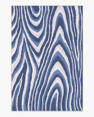 Chifa Wood Blue & Cream Rug by Humberto Leon