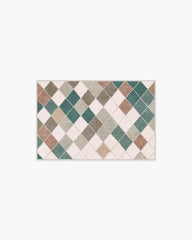Diamond Mosaic Neutral Teal Rug