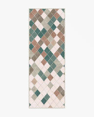 Diamond Mosaic Neutral Teal Rug